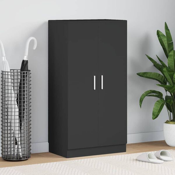 vidaXL Spintelė batams, juodos spalvos, 55x35x108cm, apdirbta mediena