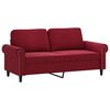 vidaXL Dvivietė sofa su pagalvėmis, raudonojo vyno, 140cm, aksomas