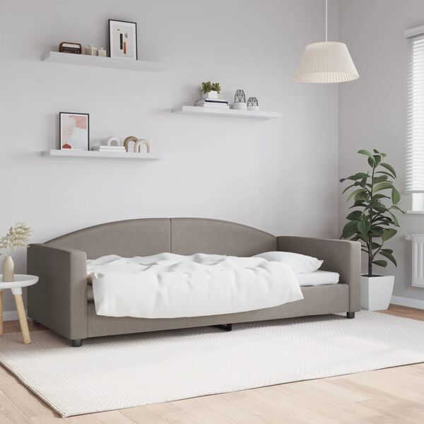 vidaXL Sofa, taupe spalvos, 90x200cm, audinys