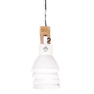 vidaXL Lubinis šviestuvas, baltas, mango mediena, pramoninio dizaino