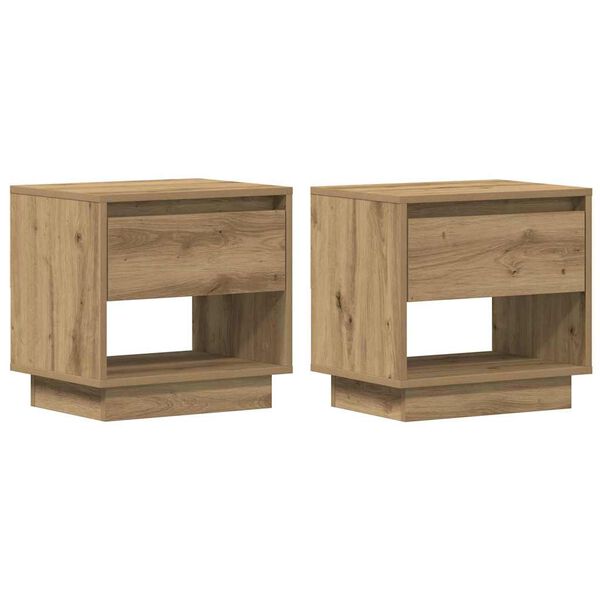 vidaXL Naktinis staliukas 2 pcs Amatininkų ąžuolas 45 x 34 x 44 cm