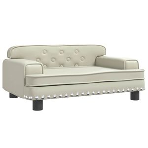 vidaXL Vaiki&scaron;ka sofa, kreminės spalvos, 70x45x30cm, dirbtinė oda