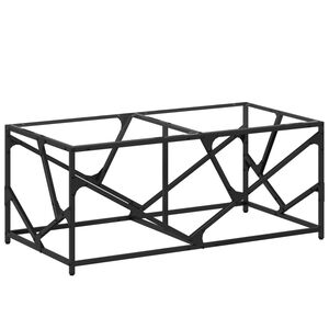 vidaXL Kavos staliukas su skaidriu stalvir&scaron;iu, 98,5x50x41cm, plienas