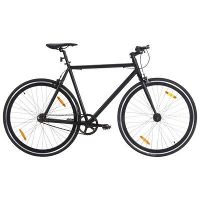 vidaXL Fiksuotos pavaros dviratis, juodos spalvos, 700c, 59cm