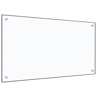 vidaXL Virtuvės sienelė, skaidri, 90x50 cm, grūdintas stiklas
