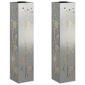 vidaXL Saulės LED &scaron;aligatvio &scaron;viesa 2 vnt. &Scaron;ilta balta 18 x 18 x 80 cm