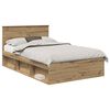vidaXL Lovos rėmas Meistrų ąžuolas 135 x 190 cm Apdirbta mediena