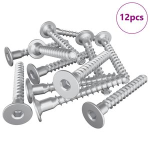 vidaXL Confirmat varžtai 12 pcs Sidabro &Oslash;5 x 40 mm Metalas