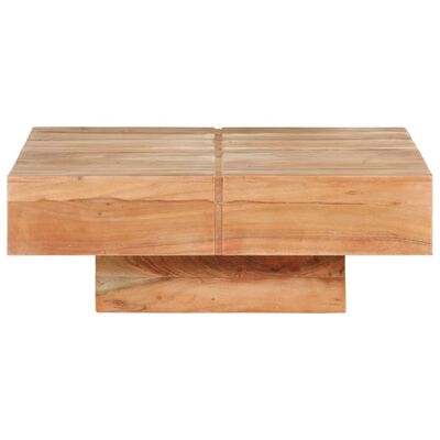 vidaXL Kavos staliukas, 80x80x28cm, akacijos medienos masyvas