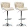 vidaXL Baro taburetės, 2vnt., kreminės spalvos, dirbtinė oda