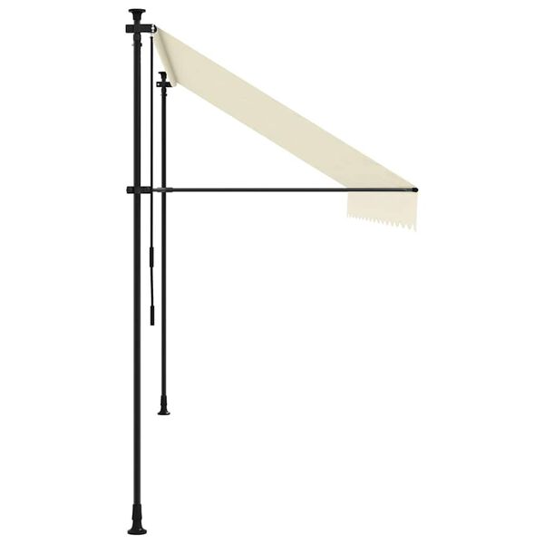 vidaXL I&scaron;traukiama markizė, kreminė, 350x150cm, audinys ir plienas
