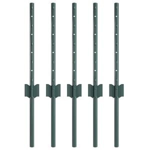 vidaXL Įmontuotas tvoros stulpas 5 vnt. Žalia 80 cm