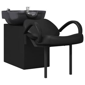 vidaXL &Scaron;ampūno kėdė Juoda 136 x 60 x 92 cm PVC
