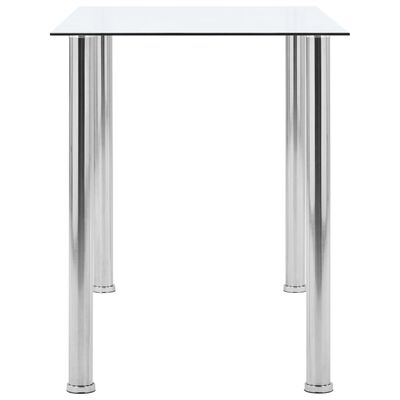 vidaXL Valgomojo stalas, skaidrus, 120x60x75cm, grūdintas stiklas