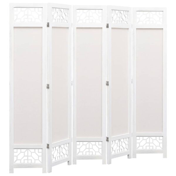 vidaXL Kambario pertvara, 5 dalių, kreminės sp., 175x165 cm, audinys