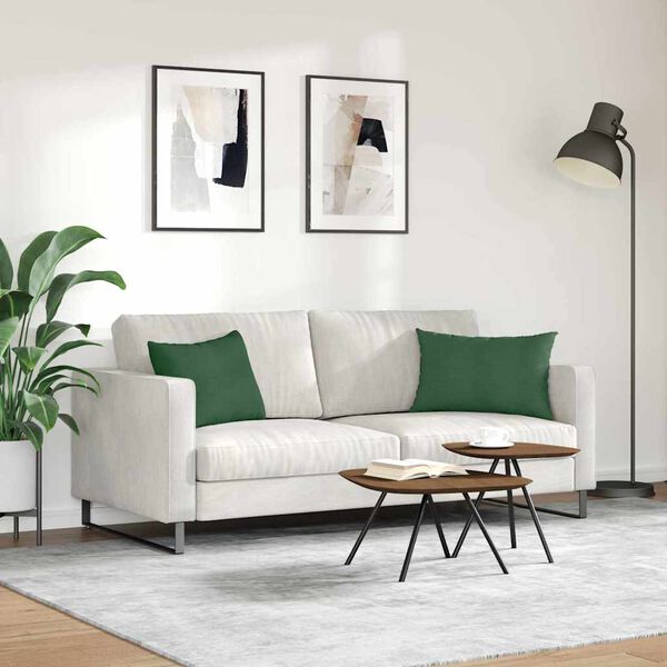 vidaXL Sofa Pagalvės 2 pcs Tamsiai žalia 60 x 40 cm Kordūrinis audinys