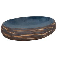vidaXL Praustuvas ant stalviršio, rudas/mėlynas, 59x40x15 , keramika