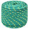 vidaXL Daugiafunkcinė buitinė virvė 14 mm 100 m Žalia PP