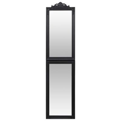 vidaXL Laisvai pastatomas veidrodis, juodos spalvos, 40x180cm