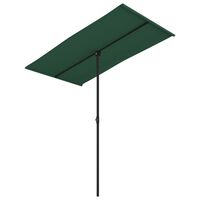 vidaXL Lauko skėtis su aliuminio stulpu, žalios spalvos, 180x110cm