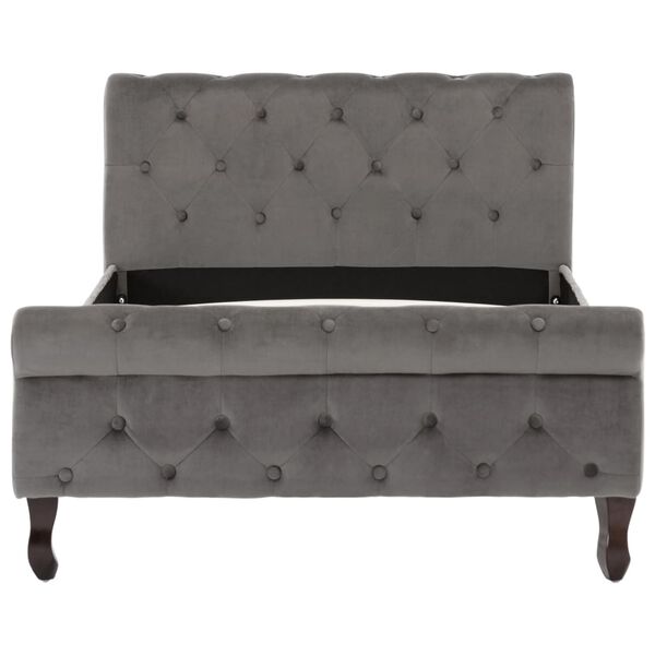 vidaXL Lovos rėmas, pilkos spalvos, 100x200cm, aksomas