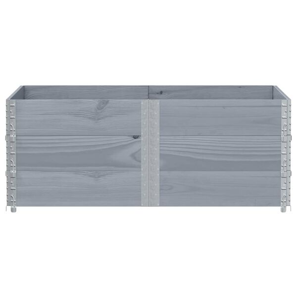 vidaXL Sodo lovelis, pilkas, 150x100cm, pu&scaron;ies medienos masyvas