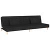 vidaXL Dvivietė sofa-lova su dvejomis pagalvėmis, juoda, audinys