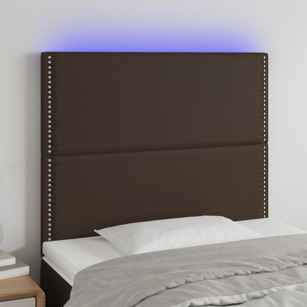 vidaXL Galvūgalis su LED, rudos spalvos, 80x5x118/128 cm