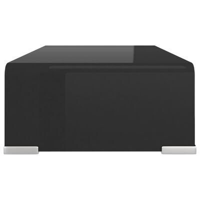 vidaXL TV stovas/monitoriaus pakyla, juodas stiklas, 40x25x11 cm
