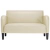vidaXL Loveseat sofa, kreminė, 110cm, dirbtinė oda