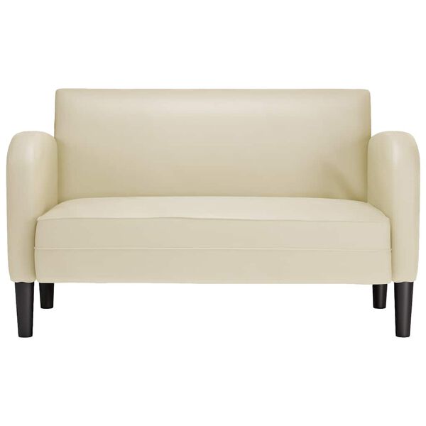 vidaXL Loveseat sofa, kreminė, 110cm, dirbtinė oda