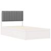 vidaXL Lovo rėmas su apmu&scaron;tu galvūgaliu &Scaron;viesiai pilka 100 x 200 cm