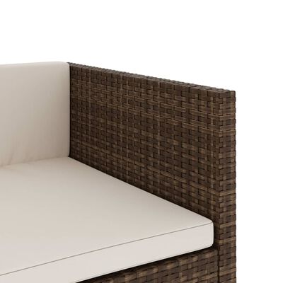 vidaXL Poilsio baldų komplektas su pagalvėmis, 5 dalių, rudas, ratanas
