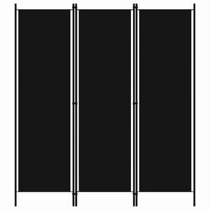 vidaXL Kambario pertvara, 3 dalių, juodos spalvos, 150x180cm