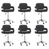 vidaXL Pasukamos valgomojo kėdės, 6vnt., juodos spalvos, dirbtinė oda
