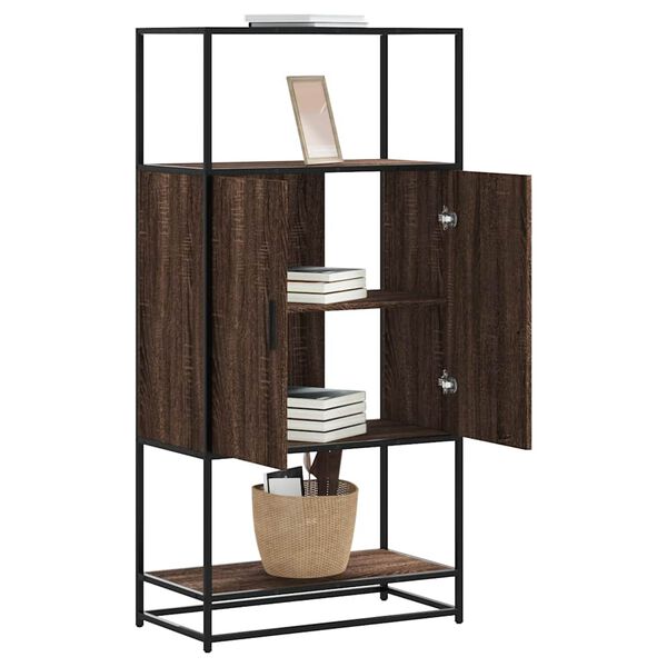 vidaXL Highboard Rudas ąžuolas 68x35x139 cm Mediena ir metalas