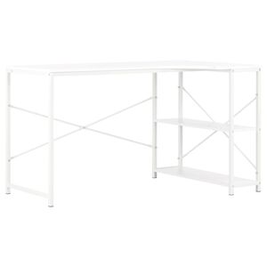 vidaXL Kompiuterio stalas, baltas, 120x72x70cm