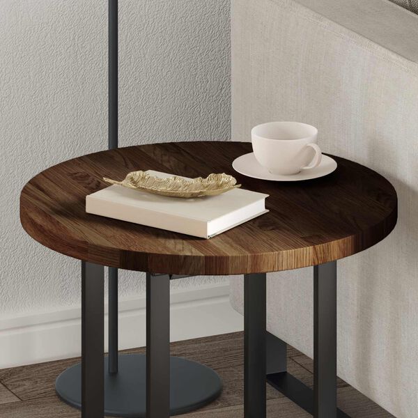 vidaXL Stalo vir&scaron;us &Scaron;viesiai rudas &Oslash; 50 x 2,5 cm Kietas ąžuolo medis