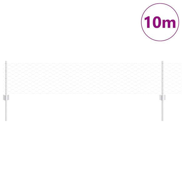 vidaXL Tvora su stulpais Sidabro 0,4 x 10 m Plienas