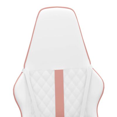 vidaXL Masažinė žaidimų kėdė, rožinės ir baltos spalvos, dirbtinė oda