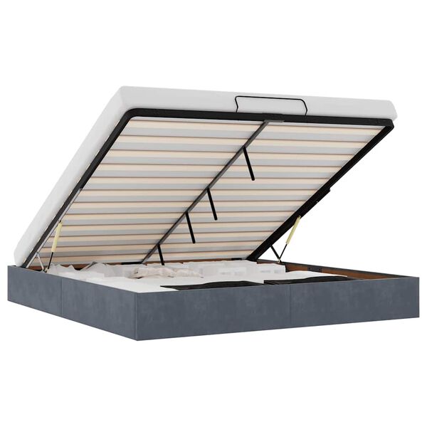 vidaXL Osmanų lovos rėmas be čiužinio Tamsiai pilka 200x200 cm Velvet