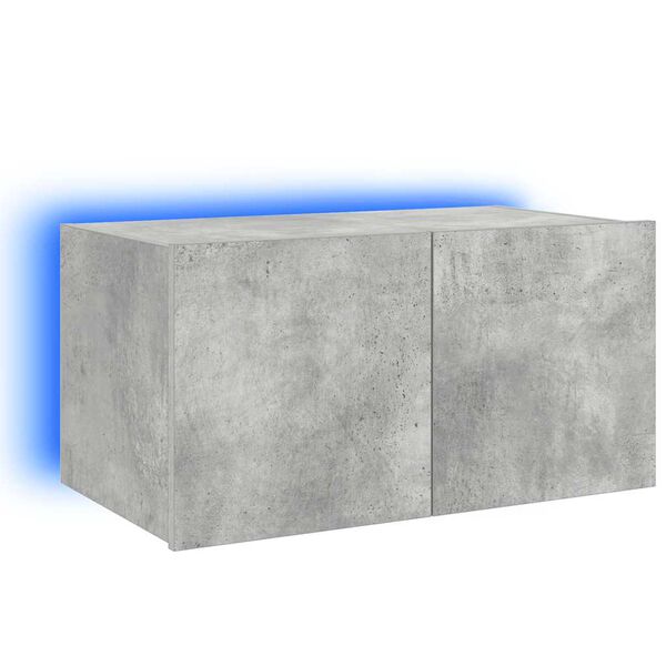 vidaXL Sieninė TV spintelė su LED lemputėmis, betono pilka, 60x35x31cm