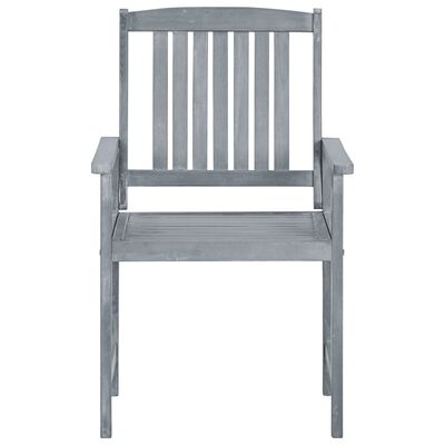 vidaXL Sodo kėdės, 8vnt., pilkos spalvos, akacijos medienos masyvas