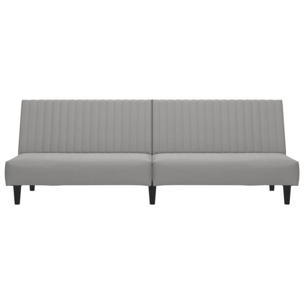 vidaXL Dvivietė sofa-lova, &scaron;viesiai pilkos spalvos, aksomas
