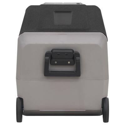 vidaXL Šaltdėžė su ratukais ir adapteriu, juoda ir pilka, 60l, PP/PE