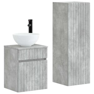 vidaXL Vonios baldų rinkinys 2 vnt. Betono pilka 33 x 34,5 x 100 cm