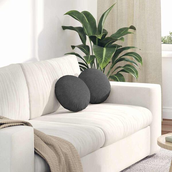 vidaXL Sėdynių pagalvėlės 2 pcs Tamsiai pilka Ø 30 cm