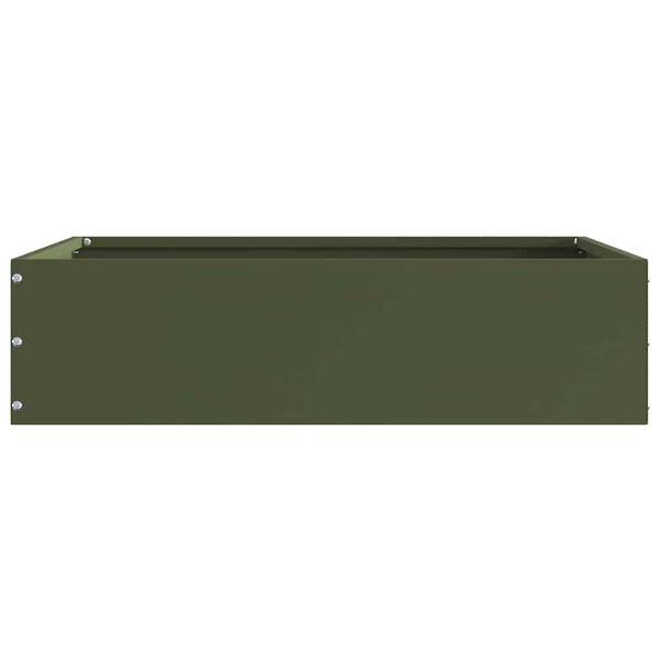 vidaXL Vejo kra&scaron;tas Alyvuogių žalia 50 x 50 x 13 cm Plienas