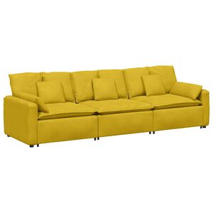 vidaXL Modulinė sofa su pagalvėlėmis, geltona