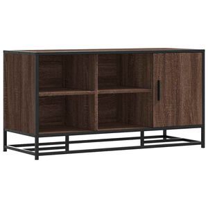 vidaXL Batų suoliukas, ruda ąžuolo, 100x40x53,5 cm, mediena/metalas